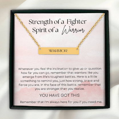 Warrior Gift Necklace Personalized, Hardship Gift for friend, Strength Keepsake, Encouragement gift, Cancer Survivor gift Jewelry, Recovery