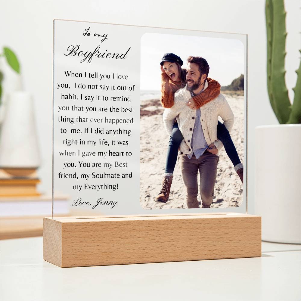 Personalized gift for Boyfriend Acrylic Plaque, Custom couple Photo gifts husband, Valentine's gifts for him Birthday Christmas Anniversary