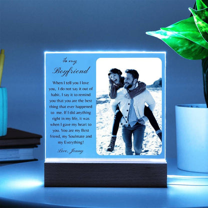 Personalized gift for Boyfriend Acrylic Plaque, Custom couple Photo gifts husband, Valentine's gifts for him Birthday Christmas Anniversary