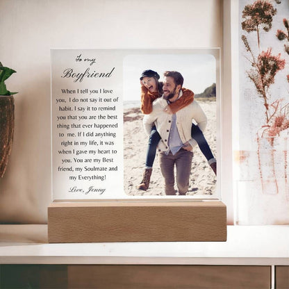 Personalized gift for Boyfriend Acrylic Plaque, Custom couple Photo gifts husband, Valentine's gifts for him Birthday Christmas Anniversary