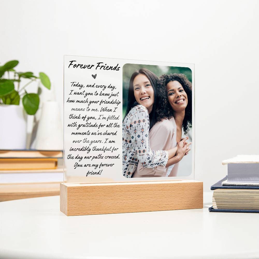 Personalized Best Friend Plaque, Friendship picture frame, Friends forever Photo plaque gift for Bestie Cousin Coworker Birthday, Christmas