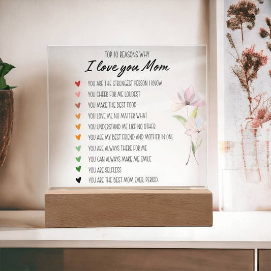 Personalized Mom Plaque, Gift for mom from Daughter, Mom gifts from son, Mothers day gift, Mum Birthday gift, Christmas gifts Thank you gift