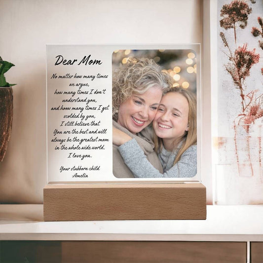 Personalized Mom gift from Daughter, Mothers day gift from son, Mom Plaque with sentimental poem, Mom and daughter gifts with Photo Birthday