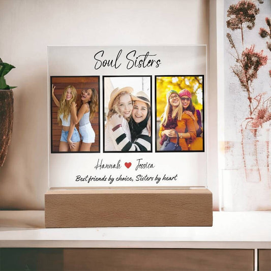 Personalized Soul Sister gift, Acrylic Best Friend Birthday Gift, Soul Sister Plaque, Friendship Gifts For Her, Best Friend Picture frame