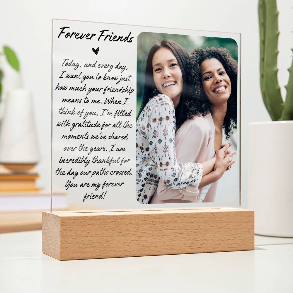 Personalized Best Friend Plaque, Friendship picture frame, Friends forever Photo plaque gift for Bestie Cousin Coworker Birthday, Christmas