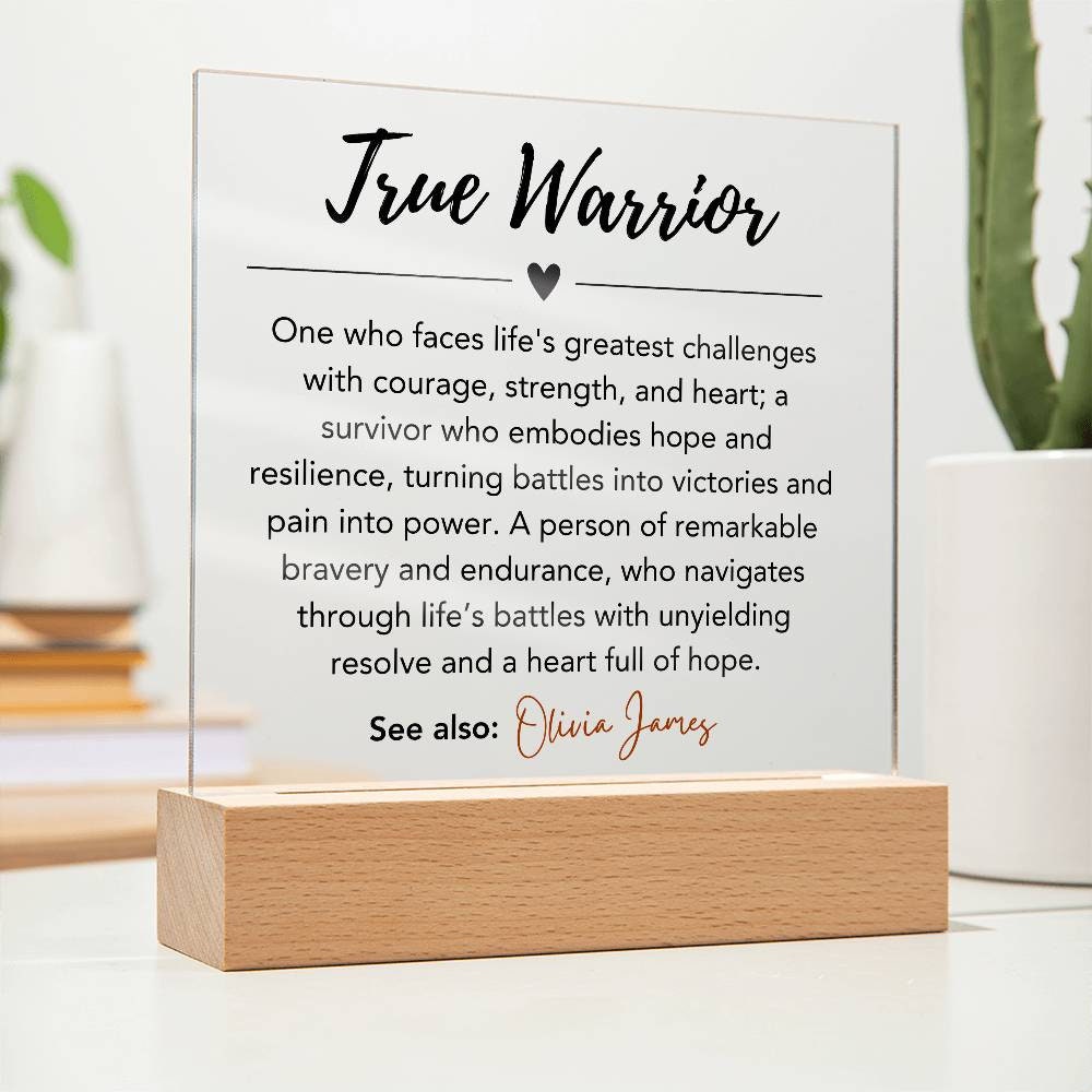 Warrior Gift Personalized Cancer plaque, Strength gift, Encouragement gift, Cancer Recovery gift, Breast cancer gift, Motivational Plaque