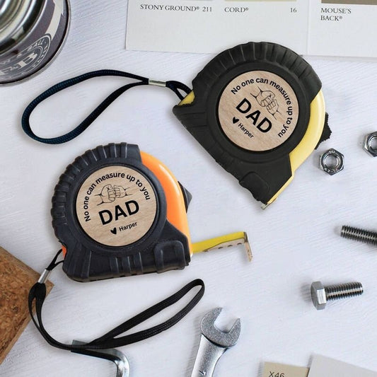 No One Measures Up Personalized Tape Measure, Fathers Day Gift From Daughter, Birthday Gift For Dad, Gift for Husband Dad gift from son wife