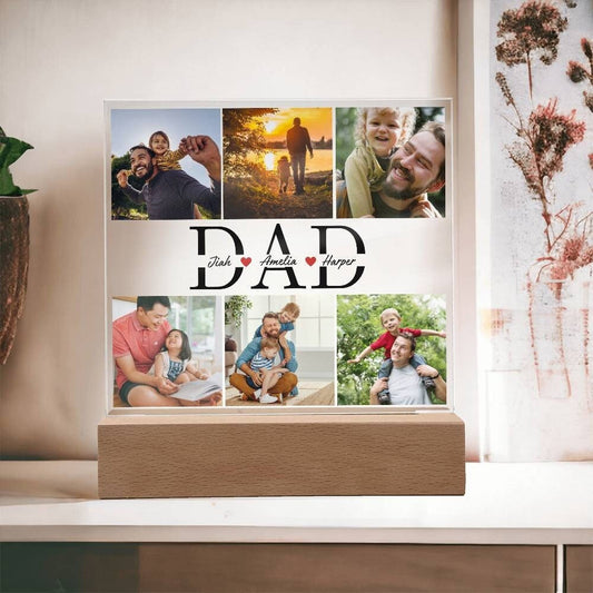 Personalized Dad Plaque from children, Fathers Day Gift for Dad Picture frame, Birthday gift from Daughter, Dad Christmas gift for Husband