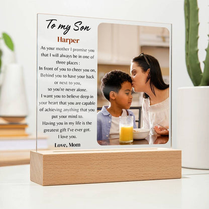 Personalized Son gifts from Mom, To my Son Plaque with Photo, Mom and son gifts, Son gift from Dad, Son birthday gift Christmas gift for son