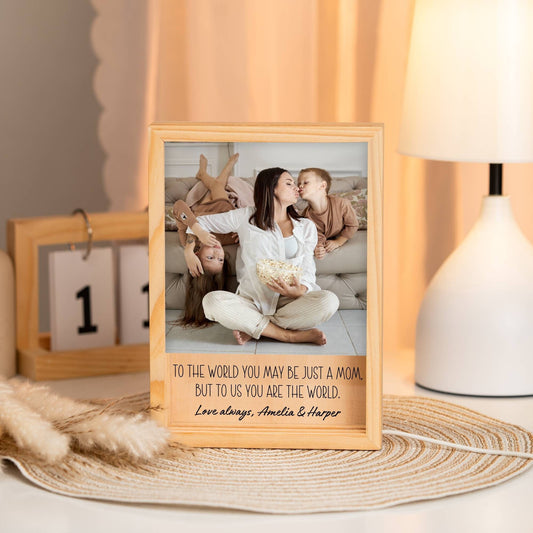 Personalized Mom gift from Daughter, Mom and kids Picture frame, Mothers day gifts for Mom Wife, Photo Acrylic Plaque, Birthday, Christmas