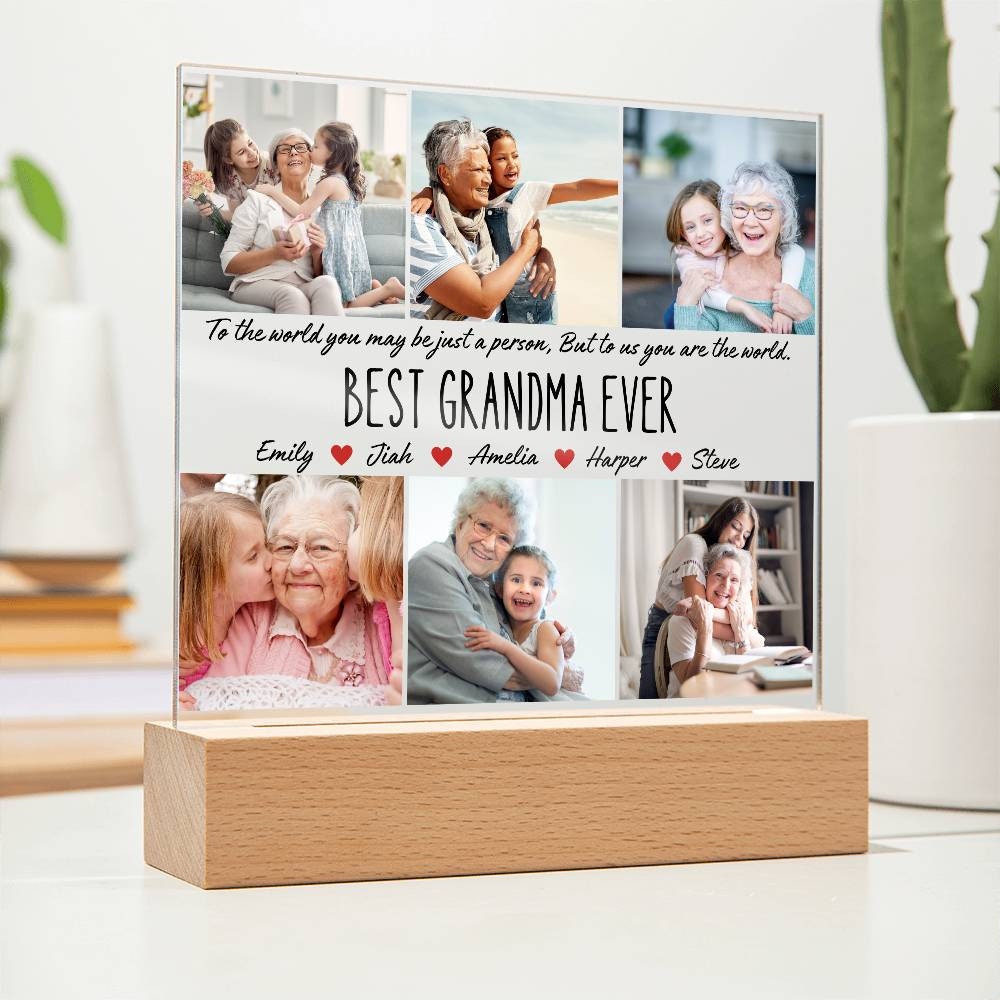 Personalized Grandma plaque, Grandma Gift from Grandchildren, Mothers day Gift for grandmother, Picture frame from Granddaughter, Christmas