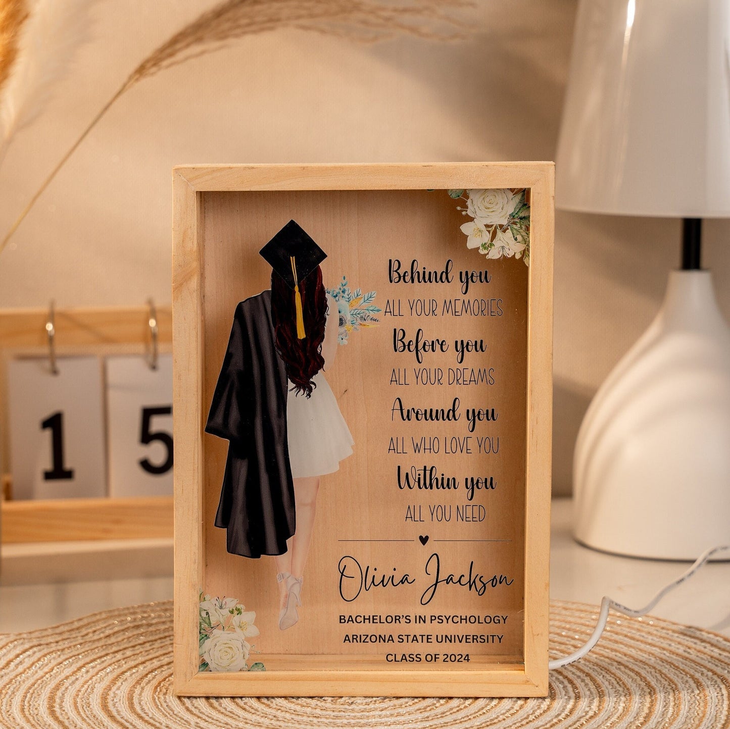 Personalized College Graduation gift for Daughter, Custom Graduation plaque, Grad gift for best friend, Masters High school gifts for her