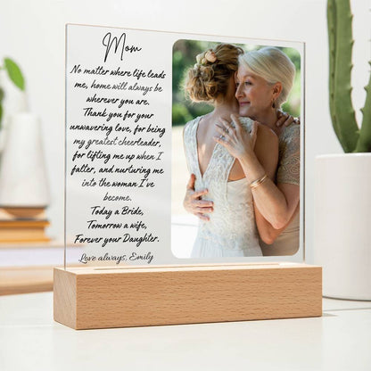 Mother of the Bride gift from Daughter, Personalized Mom Plaque Wedding gift from Bride, Thank you gift for Mom on wedding day, Mothers day