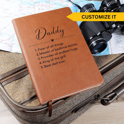 Personalized Dad journal, Fathers day gift for daddy, Dad birthday gift from daughter, Christmas gift from son Gifts for men Leather journal