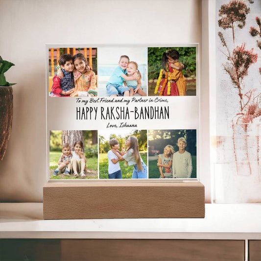 Raksha Bandhan gift for Brother, Personalized Picture plaque Rakhi Gift for sister, Custom photo frame, Brother and Sister keepsake gift