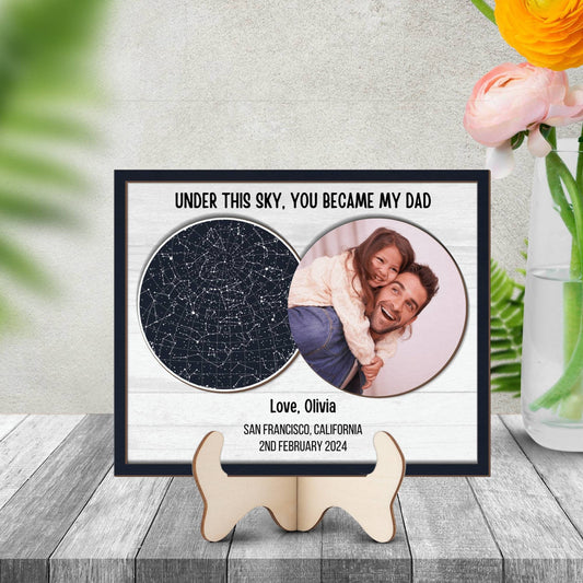 The day you became my Dad, Custom Star map by date Picture frame, Fathers day gift for Dad, Christmas gift, Night sky gift from daughter