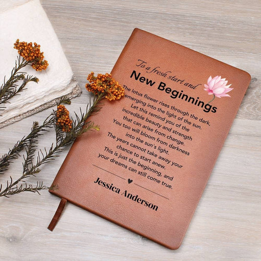 New beginnings journal, New chapter gift, New job, Breakup gift, Divorce gift, Personalized leather journal gifts for women, New fresh start