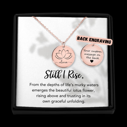 Lotus Necklace for Women, Encouragement Gift, Graduation Gift, Off to college Gifts for Her, New beginnings gift Breast cancer survivor