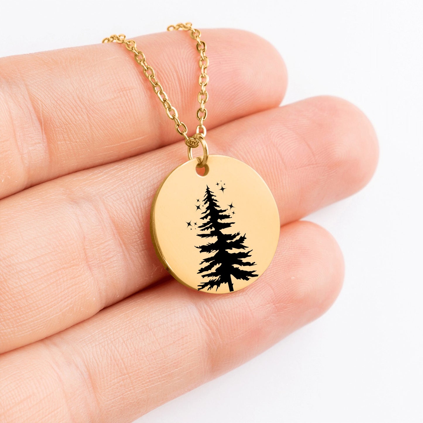 Personalized Evergreen tree necklace, Strength gift, Encouragement gift, Determination, Off to college gift, Breast cancer gift for women