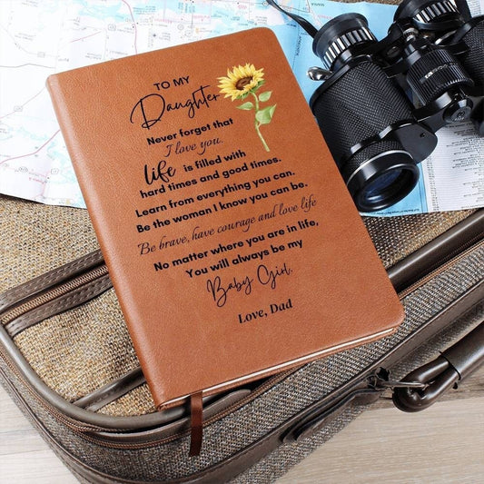 To my Daughter gift from Dad, Personalized Leather Journal, Daughter Birthday gift from Mom, Graduation gift Going to college gift Christmas