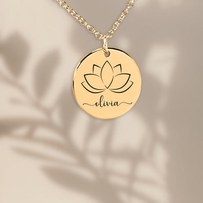 Lotus Necklace for Women, Encouragement Gift, Graduation Gift, Off to college Gifts for Her, New beginnings gift Breast cancer survivor