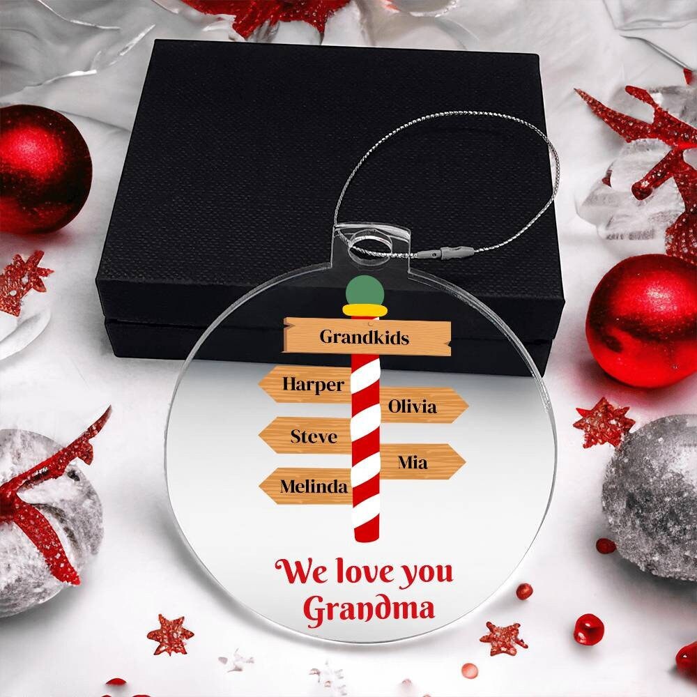 Grandma Christmas Ornament Personalized, Ornament with grandkids names, Christmas Gift for Grandmother, Nana gift from Grandchildren, Mimi