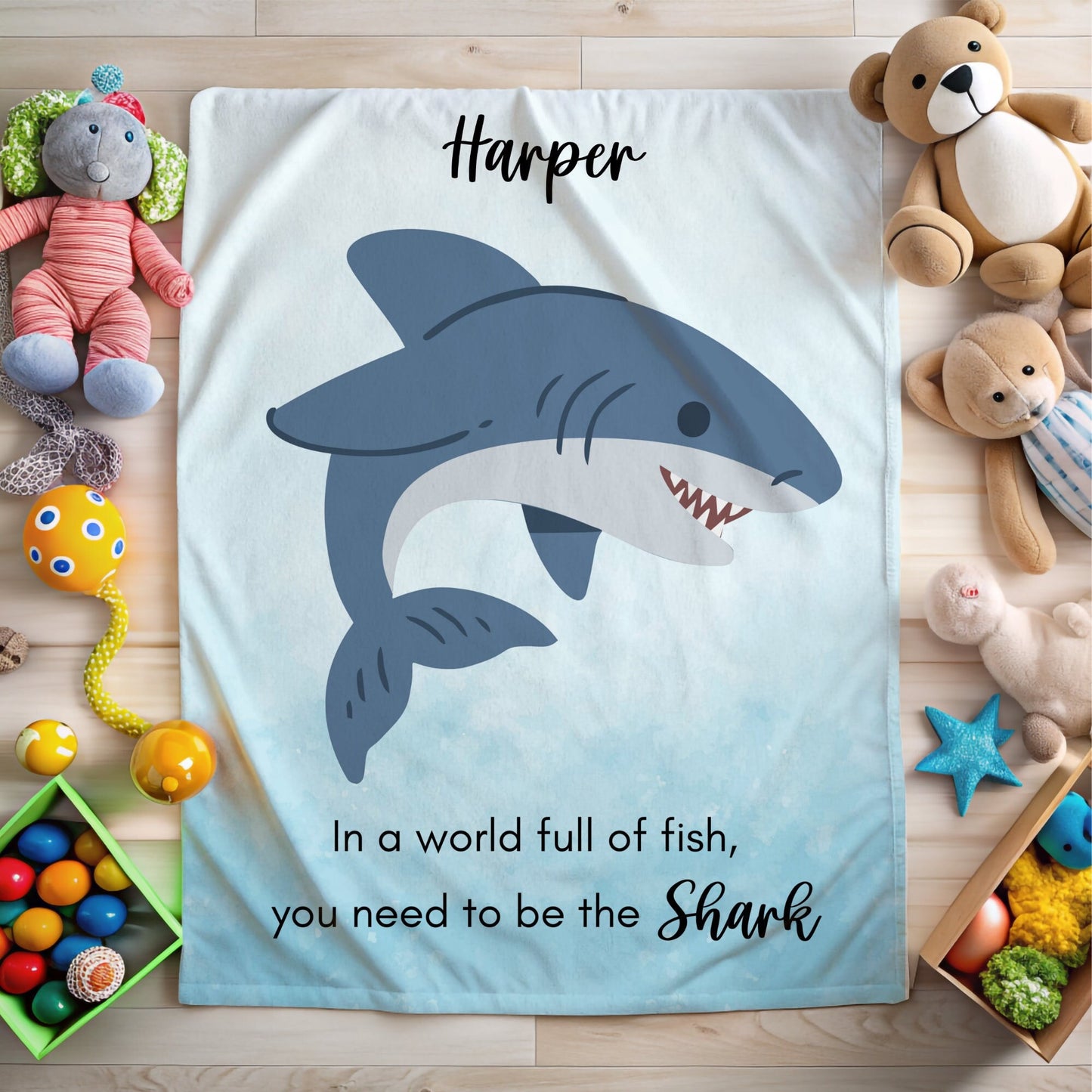 Shark blanket personalized with kids name, Whale shark gift for Boys, Baby shark gift for girls, Nursery room decor, Custom Beach blanket