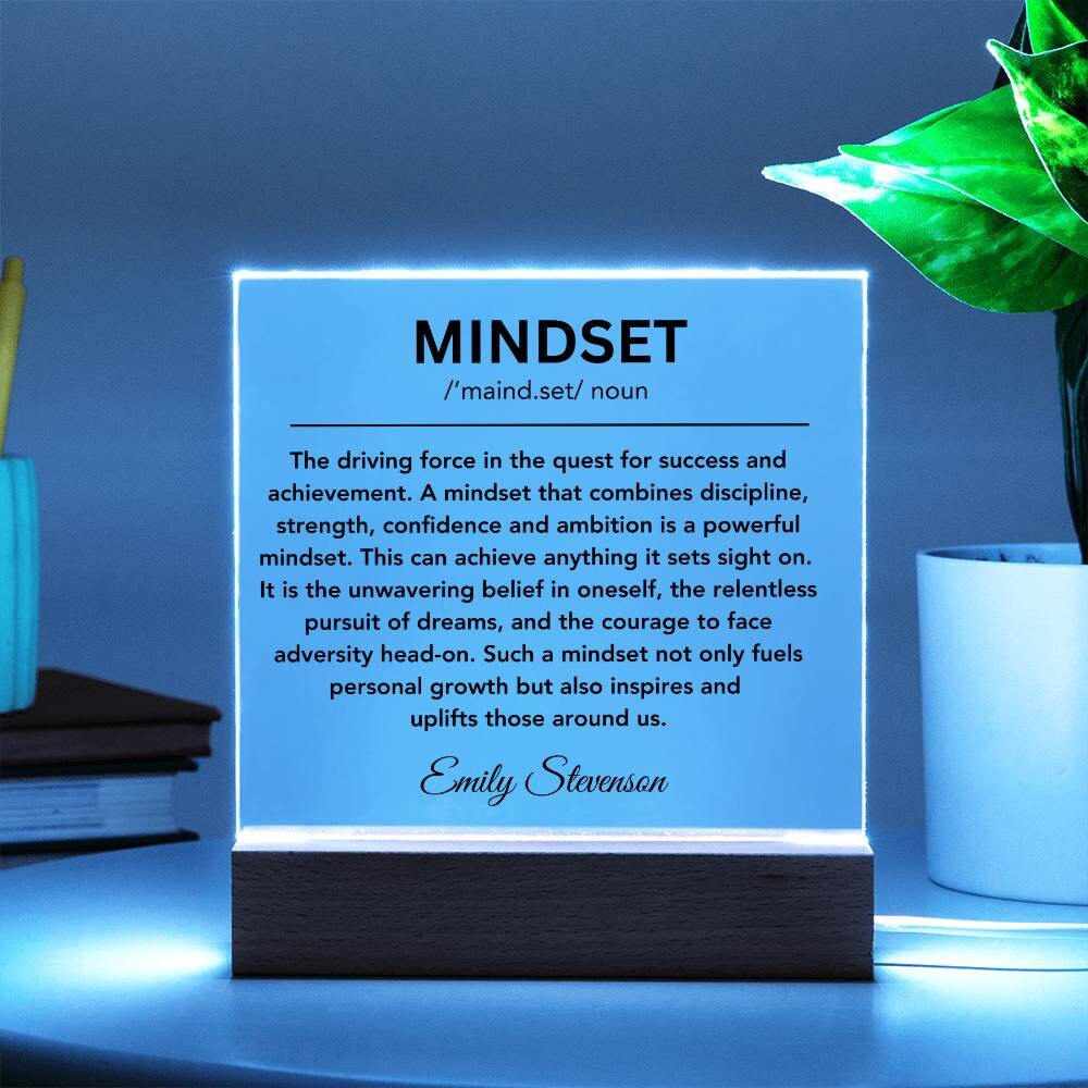 Personalized Mindset Definition Plaque, Encouragement gift for Daughter, Motivational plaque for coworker, Employee gift, Cancer gifts women