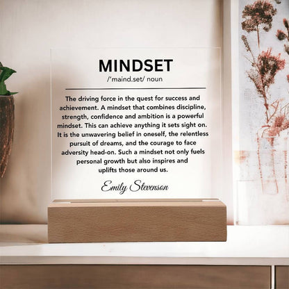 Personalized Mindset Definition Plaque, Encouragement gift for Daughter, Motivational plaque for coworker, Employee gift, Cancer gifts women