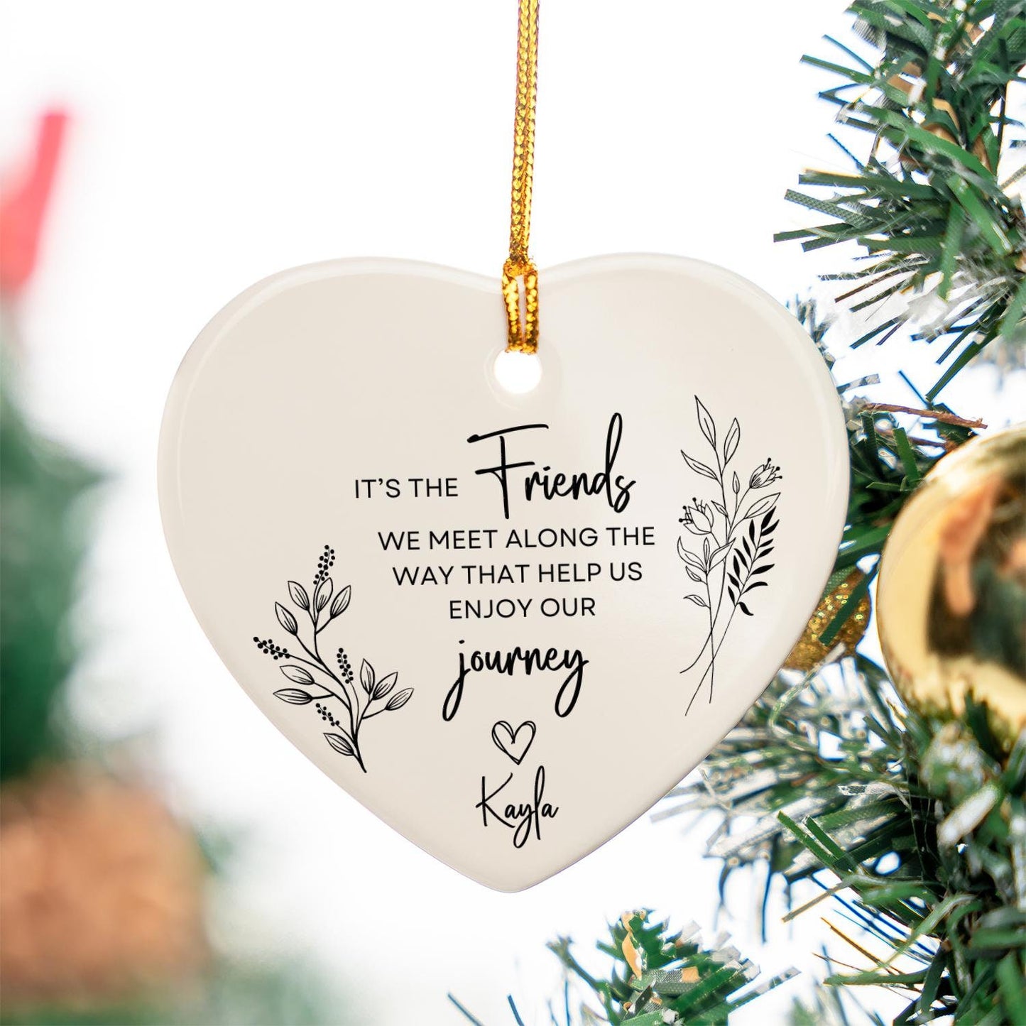 Friends We Meet Along the Way, Friendship gifts, Ceramic Heart Ornament, Heart Plaque/Sign, Gift for Friend, Bestie Christmas gift, Coworker