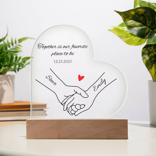 Personalized Couple Heart Acrylic Plaque